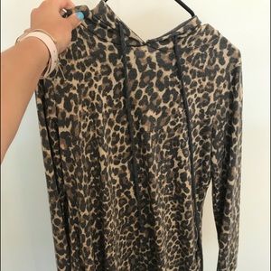 Cheetah print sweatshirt dress. The comfiest.